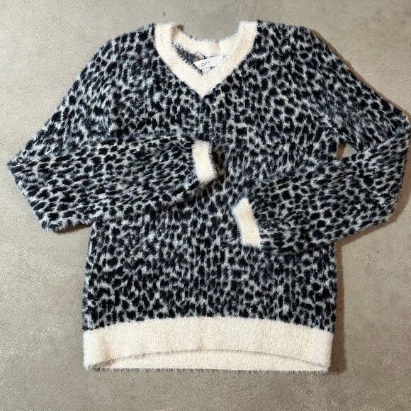 LOFT Women’s Cheetah Leopard Animal Print Soft Stretchy Sweater Womens Sz Small - Picture 1 of 7